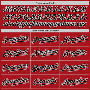 Custom Red Black-White Authentic Baseball Jersey