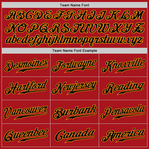 Custom Red Black-Gold Authentic Baseball Jersey