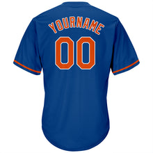 Load image into Gallery viewer, Custom Royal Orange-White Authentic Throwback Rib-Knit Baseball Jersey Shirt
