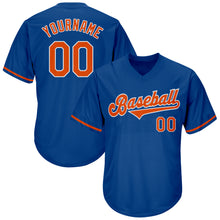 Load image into Gallery viewer, Custom Royal Orange-White Authentic Throwback Rib-Knit Baseball Jersey Shirt

