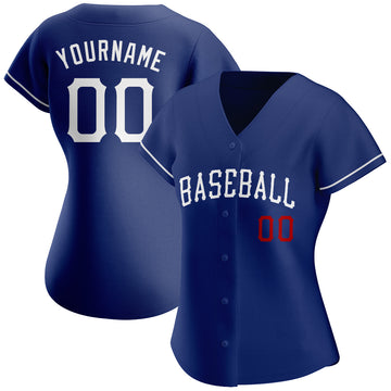 Custom Royal White-Red Authentic Baseball Jersey