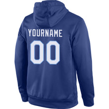 Load image into Gallery viewer, Custom Stitched Royal White-Light Blue Sports Pullover Sweatshirt Hoodie
