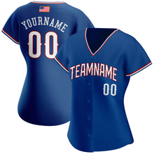 Load image into Gallery viewer, Custom Royal White-Red Authentic American Flag Fashion Baseball Jersey
