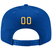 Load image into Gallery viewer, Custom Royal Gold-White Stitched Adjustable Snapback Hat
