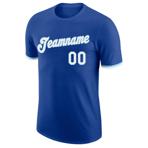 Custom Royal White-Light Blue Performance T-Shirt