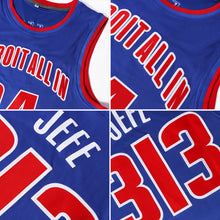 Load image into Gallery viewer, Custom Royal White-Red Authentic Throwback Basketball Jersey
