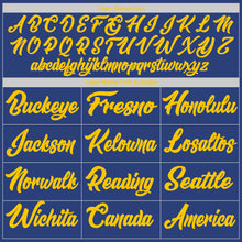 Load image into Gallery viewer, Custom Royal Gold-White Authentic Throwback Basketball Jersey
