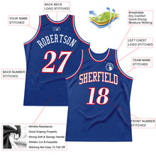 Load image into Gallery viewer, Custom Royal White-Red Authentic Throwback Basketball Jersey
