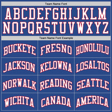 Load image into Gallery viewer, Custom Royal White-Red Authentic Throwback Basketball Jersey
