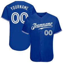 Load image into Gallery viewer, Custom Royal White Authentic Baseball Jersey
