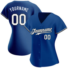 Load image into Gallery viewer, Custom Royal White-Black Authentic Baseball Jersey
