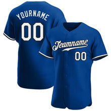 Load image into Gallery viewer, Custom Royal White-Black Authentic Baseball Jersey
