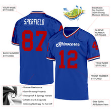 Load image into Gallery viewer, Custom Royal Red-White Mesh Authentic Throwback Football Jersey

