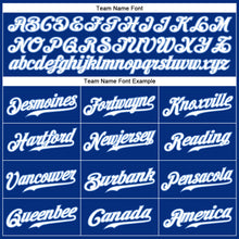Load image into Gallery viewer, Custom Royal White Pinstripe White-Light Blue Authentic Baseball Jersey
