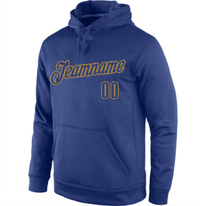 Custom Stitched Royal Royal-Old Gold Sports Pullover Sweatshirt Hoodie