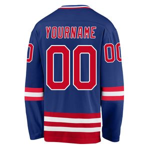 Custom Royal Red-White Hockey Jersey