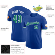 Load image into Gallery viewer, Custom Royal Kelly Green-White Performance T-Shirt
