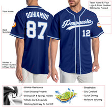 Load image into Gallery viewer, Custom Royal White-Light Blue Authentic Baseball Jersey
