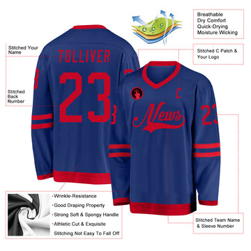 Custom Royal Red Hockey Jersey