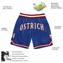 Load image into Gallery viewer, Custom Royal Cream-Maroon Authentic Throwback Basketball Shorts
