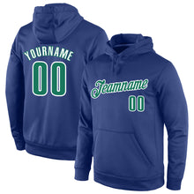 Load image into Gallery viewer, Custom Stitched Royal Kelly Green-White Sports Pullover Sweatshirt Hoodie

