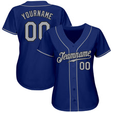 Load image into Gallery viewer, Custom Royal Gray-Black Authentic Baseball Jersey
