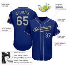 Load image into Gallery viewer, Custom Royal Gray-Black Authentic Baseball Jersey
