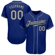 Load image into Gallery viewer, Custom Royal Gray-Black Authentic Baseball Jersey
