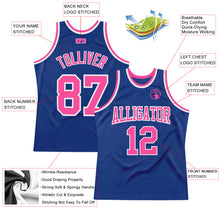 Load image into Gallery viewer, Custom Royal Pink-White Authentic Throwback Basketball Jersey
