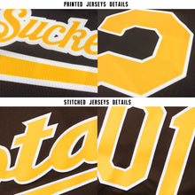 Load image into Gallery viewer, Custom Brown Gold-White Baseball Jersey
