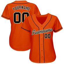 Load image into Gallery viewer, Custom Orange Black Cream-Old Gold Baseball Jersey
