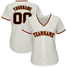 Load image into Gallery viewer, Custom Cream Black-Orange Baseball Jersey
