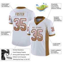 Load image into Gallery viewer, Custom White Old Gold-Red Drift Fashion Football Jersey
