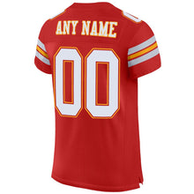 Load image into Gallery viewer, Custom Scarlet White-Gold Mesh Authentic Football Jersey

