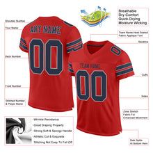 Load image into Gallery viewer, Custom Scarlet Navy-Light Gray Mesh Authentic Football Jersey
