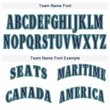 Load image into Gallery viewer, Custom White Navy-Teal Baseball Jersey
