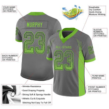 Load image into Gallery viewer, Custom Gray Neon Green-Navy Mesh Drift Fashion Football Jersey
