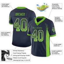 Load image into Gallery viewer, Custom Navy Neon Green-Gray Drift Fashion Football Jersey
