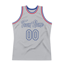 Load image into Gallery viewer, Custom Gray Gray-Royal Authentic Throwback Basketball Jersey
