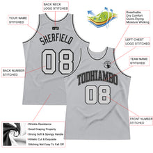 Load image into Gallery viewer, Custom Gray Gray-Black Authentic Throwback Basketball Jersey

