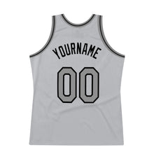Load image into Gallery viewer, Custom Gray Steel Gray-Black Authentic Throwback Basketball Jersey
