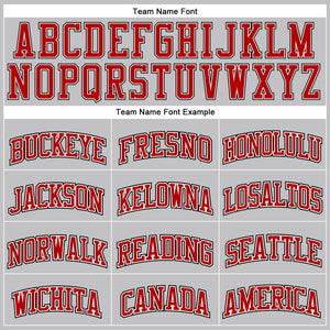 Custom Gray Black Pinstripe Red-White Authentic  Basketball Jersey