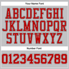 Load image into Gallery viewer, Custom Gray Black Pinstripe Red-White Authentic  Basketball Jersey
