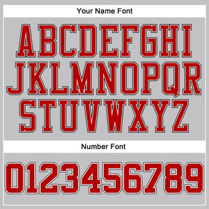 Custom Gray Black Pinstripe Red-White Authentic  Basketball Jersey