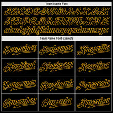 Load image into Gallery viewer, Custom Black Snakeskin Black-Gold 3D Pattern Design Authentic Baseball Jersey
