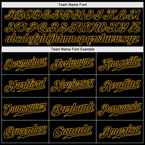 Custom Black Snakeskin Black-Gold 3D Pattern Design Authentic Baseball Jersey