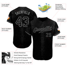 Load image into Gallery viewer, Custom Black Snakeskin Black-Gray 3D Pattern Design Authentic Baseball Jersey
