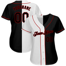 Load image into Gallery viewer, Custom White-Black Red Authentic Split Fashion Baseball Jersey
