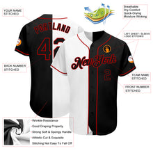 Load image into Gallery viewer, Custom White-Black Red Authentic Split Fashion Baseball Jersey
