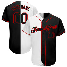 Load image into Gallery viewer, Custom White-Black Red Authentic Split Fashion Baseball Jersey

